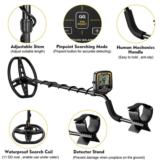 TX 850 Metal Detector for Treasure Hunting With IP68 Waterproof Wading Depth of 90CM Detector De Metales Profesional TX-850